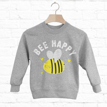 Bee Happy Children's Slogan Sweatshirt, 4 of 5