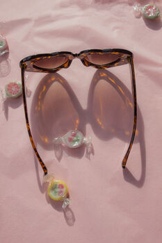 Tortoise Shell Chunky Oversized Heart Sunglasses, 7 of 7