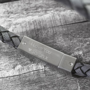 Personalised Brushed Steel Hidden Message Bracelet, 9 of 10