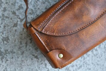 Small Leather Crossbody Bag Brown, 9 of 12