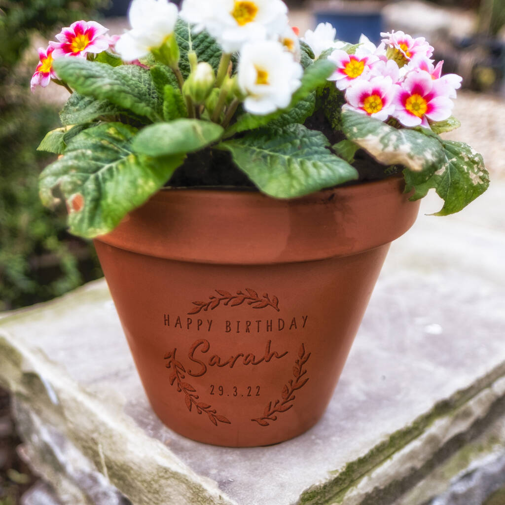 Happy Birthday Personalised Plant Pot