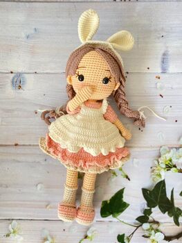 Organic Handmade Crochet Doll With Removable Clothes, 2 of 12