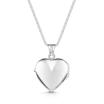 Italian Floral Engraving Heart Locket – Silver, 4 of 4