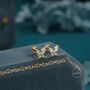 Cz Butterfly Internally Threaded Flat Back Earrings In Sterling Silver, thumbnail 4 of 10