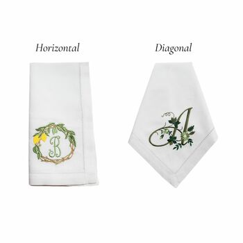 Heirloom Floral Monogram Linen Napkin, 4 of 4