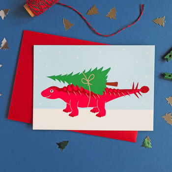 Dinosaur Christmas Cards, 4 of 10