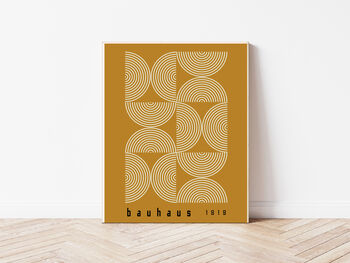 Bauhaus Mustard Abstract Art Print, 3 of 4
