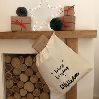 Personalised Name Merry Christmas Eve Sack, 2 of 7