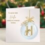 Personalised Christmas Card Gold Bauble Bsl Or English, thumbnail 4 of 7