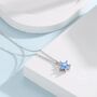 Sterling Silver Aquamarine Blue Star Pendant Necklace, thumbnail 4 of 10