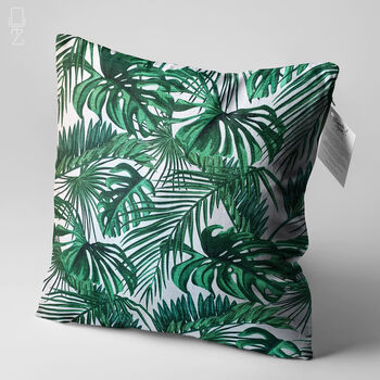 Tropical Eucalyptus Green Leaves Cushion Cover, 3 of 7