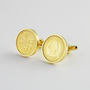 Lucky Sixpence Year Coin Cufflinks Gold, thumbnail 5 of 11