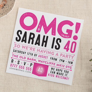 Omg Personalised Party Invitations, 4 of 4