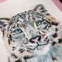 Inky Snow Leopard Illustration Print Supporting Conservation, thumbnail 8 of 8