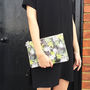All Over Leaf Leather Clutch Bag, thumbnail 2 of 4