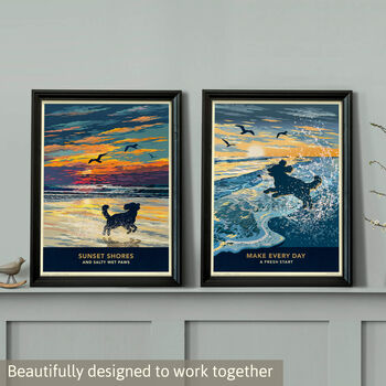 Cockapoo Limited Edition Beach Sunset Gift Print, 10 of 12