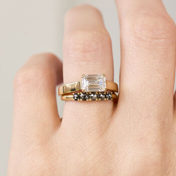 Emerald Cut Lab Grown Diamond Engagement Ring, 5 of 9