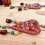 Hand Painted Red Heart Wind Chime Bell With Beads, thumbnail 3 of 10