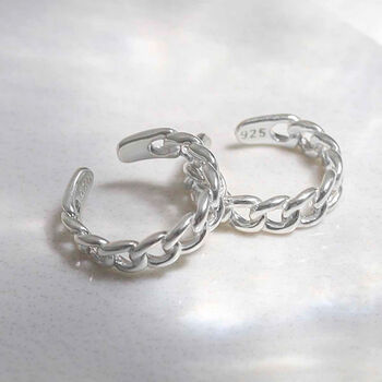 Sterling Silver Curb Chain Cuffs, 3 of 6