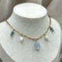 Aquamarine March Birthstone Gold Plated Tarnish Free Charm Necklace, thumbnail 6 of 6