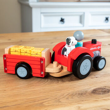 Personalised Tractor And Trailer Farmyard Wooden Toy, 4 of 5