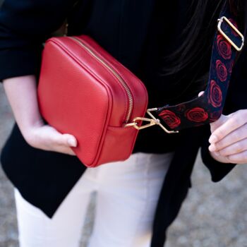 Gothic Red Rose Bag Strap | Extra Long Crossbody Replacement Bag Strap, 5 of 6