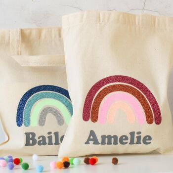Personalised Rainbow Gift Bag, Glitter, 2 of 3
