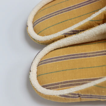 Japanese Cotton Machine Washable Slippers Yellow, 5 of 8