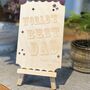 Personalised Wooden World Best Dad Father's Day Plaque, thumbnail 3 of 6