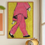 Pink Pyjama Illustrated Fashion Print, thumbnail 1 of 5