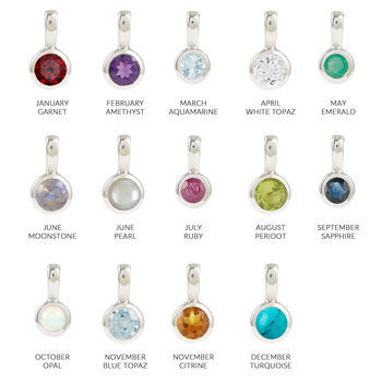 Genuine Birthstone Charm Pendants And Necklaces, 3 of 12