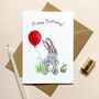Bunny Rabbit With A Balloon Birthday Card, thumbnail 1 of 1