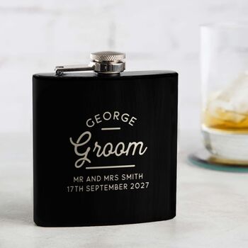 Personalised Wedding Hipflask Groom's Party Gifts, 5 of 12