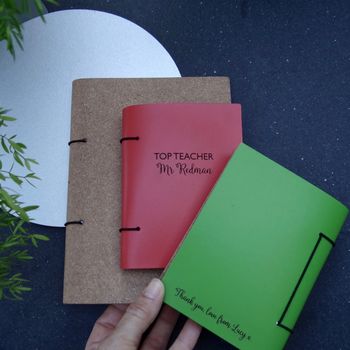 Personalised Teacher's Leather Notebook Journal, 4 of 6