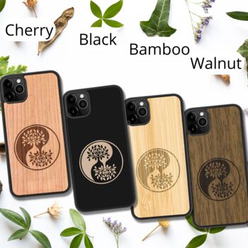 Ying Yang Tree Wooden Case iPhone Samsung Google, 3 of 6