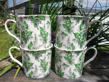 Set Of Six China Palace Mugs In Lily Of The Valley Design, 6 of 7