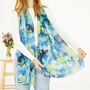 Blue And Green Tie Dye Floral Print Scarf, thumbnail 3 of 6