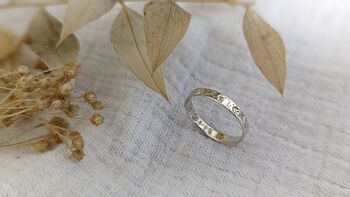 9ct Solid White Gold Personalised Botanical Ring, 2 of 5