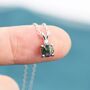 Tiny Black Opal Pendant Necklace In Sterling Silver, thumbnail 6 of 12