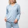 Blue Plain Soft Cotton Solid Sleepwear Pyjama Set, thumbnail 12 of 12