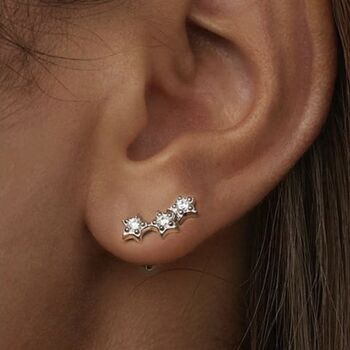 Christmas Sparkle Sterling Silver Crystal Star Earrings, 5 of 8