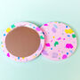 Pink Terrazzo Pocket Mirror With Pouch, thumbnail 4 of 7