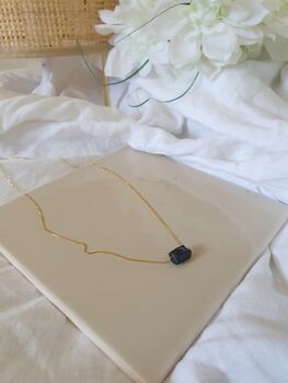 Black Tourmaline 14k Gold Plated Necklace Protection, 4 of 8