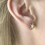 Star And Moon Sterling Silver Stud Earrings, thumbnail 5 of 6
