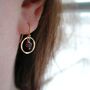 Garnet Filled Gold Earrings, thumbnail 2 of 4