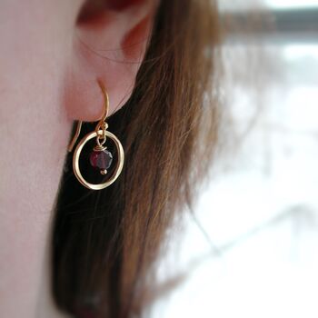 Garnet Filled Gold Earrings, 2 of 4