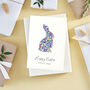 Personalised Liberty Print Easter Bunny Rabbit Card, thumbnail 1 of 4
