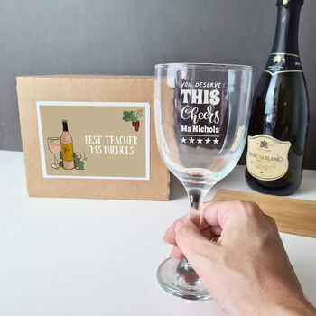 End Of Term Gift Teacher Wine Glass, 7 of 8