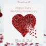 Parents Butterfly Heart Ruby Wedding Anniversary Card, thumbnail 1 of 10