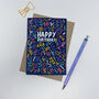 Colourful 'Happy Birthday' Pattern Colour Card, thumbnail 4 of 6